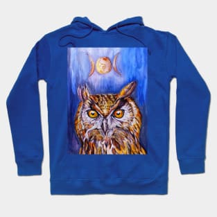 Beautiful Owl and Goddess Moon Hoodie